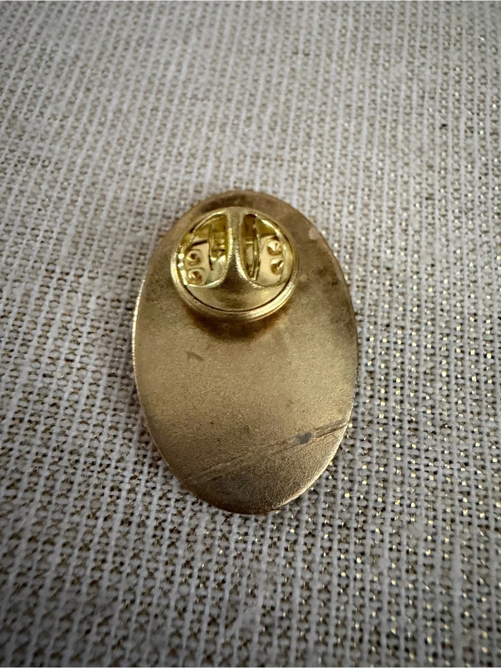 Vintage Angel Portrait Oval Pin - Red and Cream